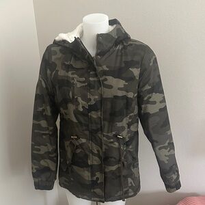 Love Tree White Sherpa Lined Jacket